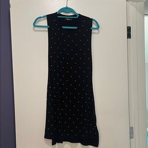 Michael Lauren Black Midi Dress with Silver Studs